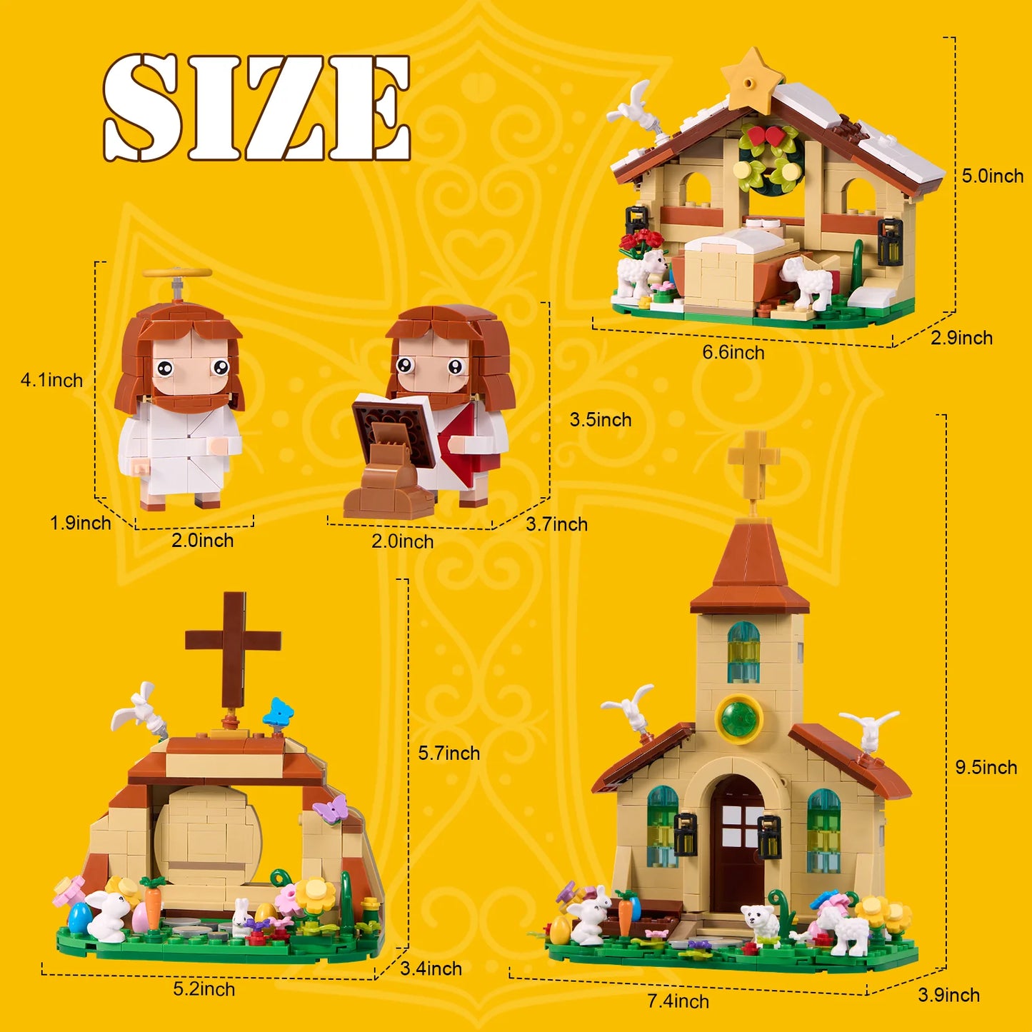 Jesus Nativity Building Blocks Set For Easter Religious Decor