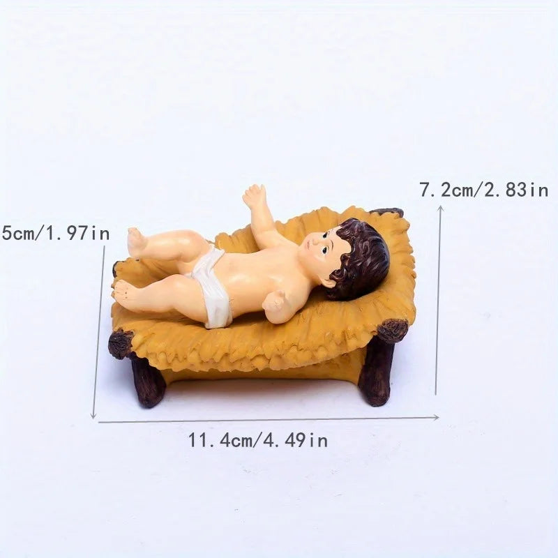Baby Jesus Nativity Figurine Resin Catholic Christmas Home Decoration Statue
