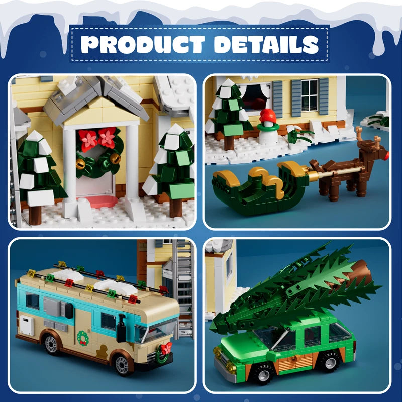 Classic Christmas Vacation House Building Block Kit With RV Garage