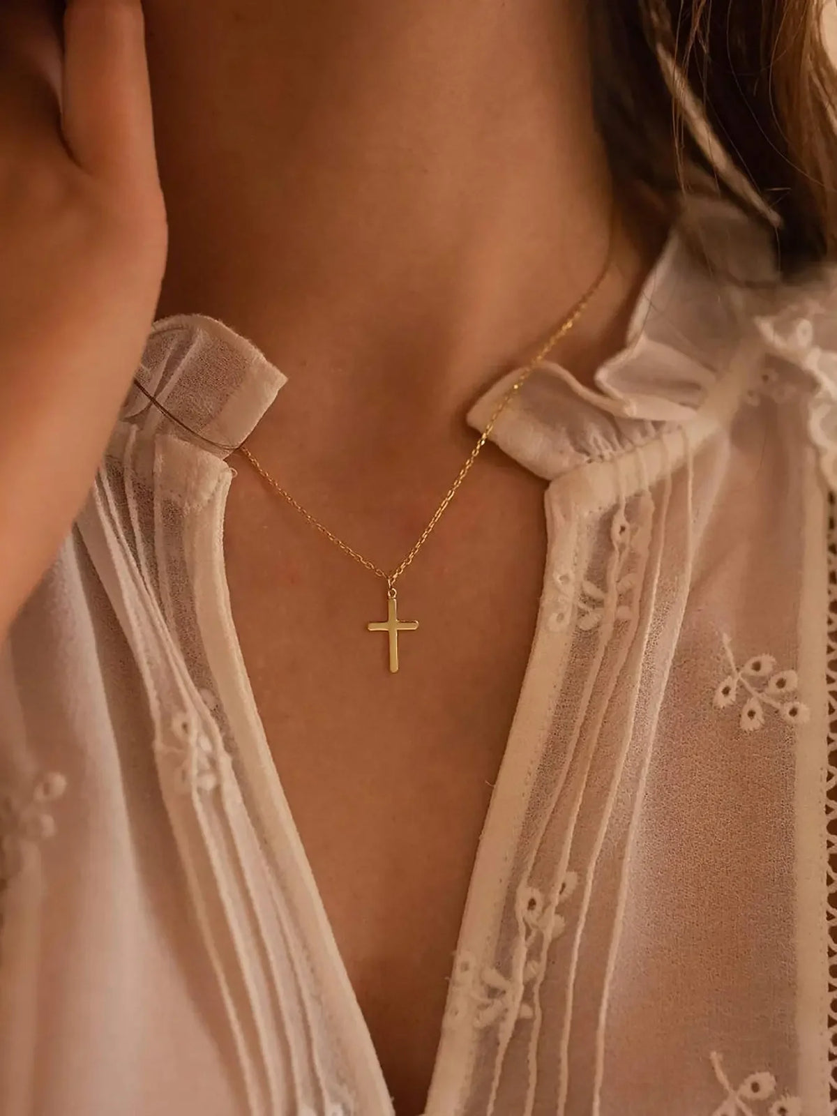 Dainty Cross Pendant Necklace, Faith Inspired Jewelry for Everyday Wear