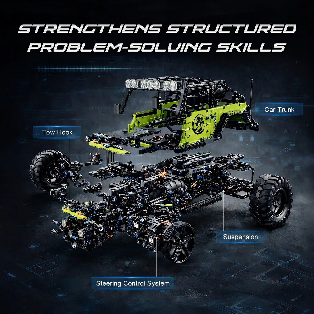 KAVOWORLD Technical Off Road Truck Building Blocks STEM Toy Builder Kit
