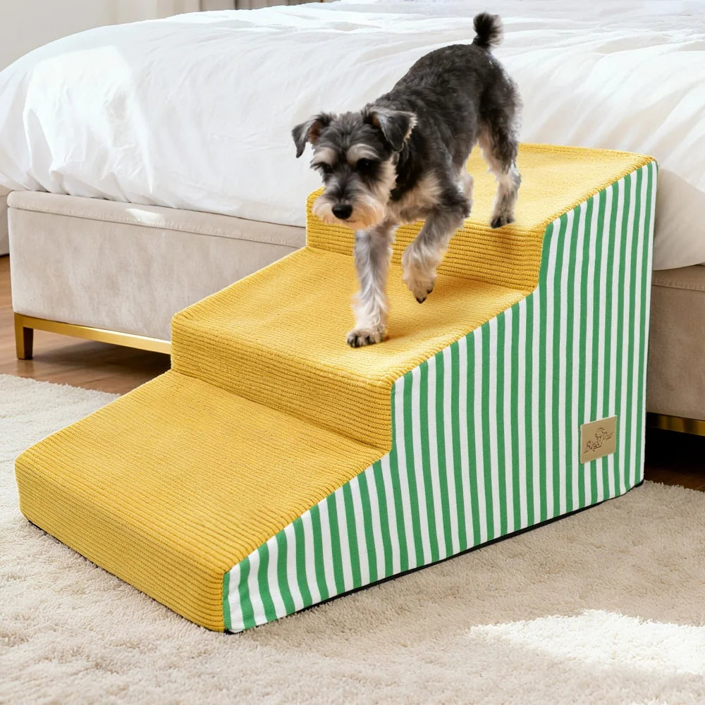 Foam Dog Stairs With Gentle Slope For Beds And Sofas