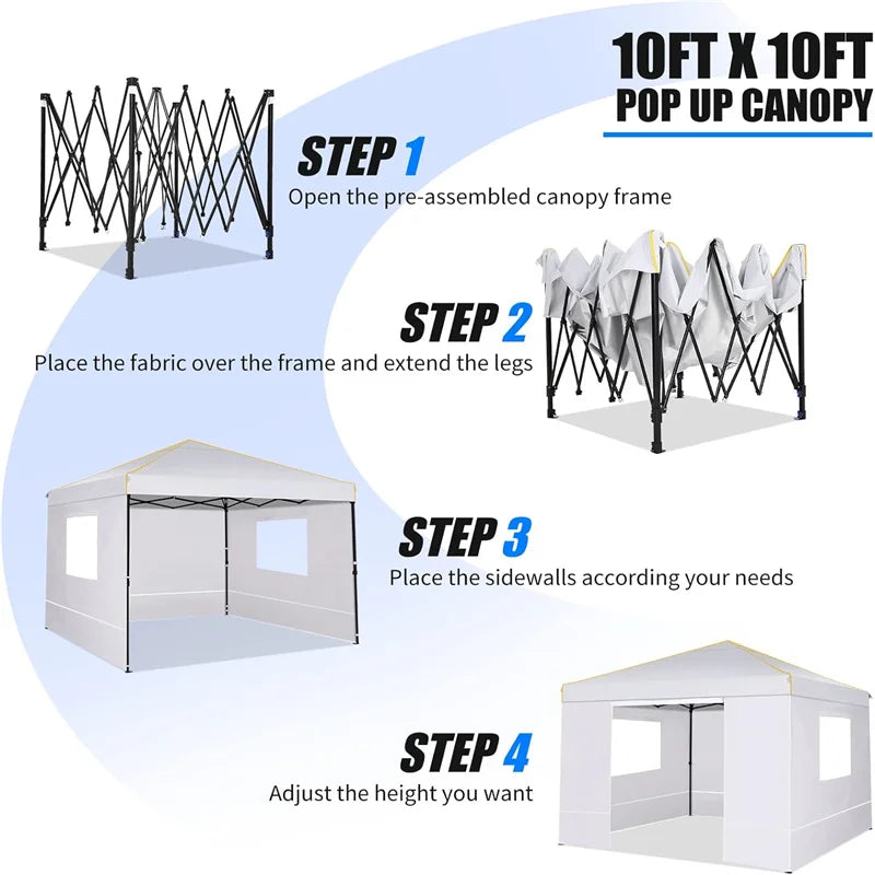 Tooluck Pop Up Canopy With Sidewalls Mosquito Net Instant Gazebo