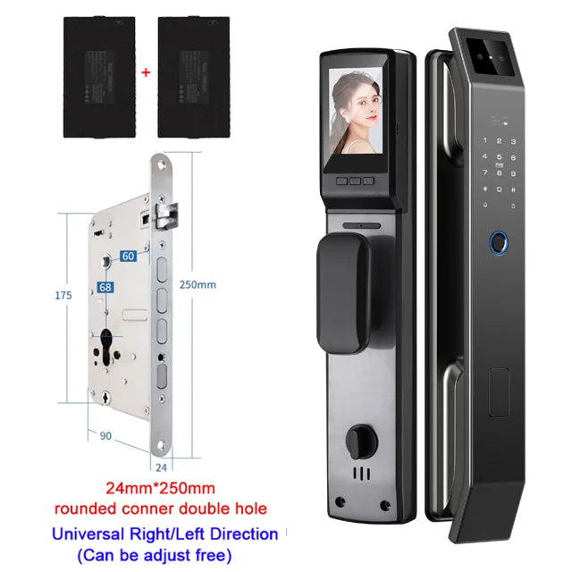 YKESDL 3D Face Recognition Digital Door Lock Camera Fingerprint Password