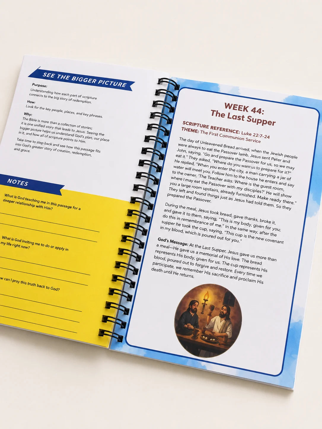 Kids Spiral Bible Study Workbook and Christian Activity Learning Journal