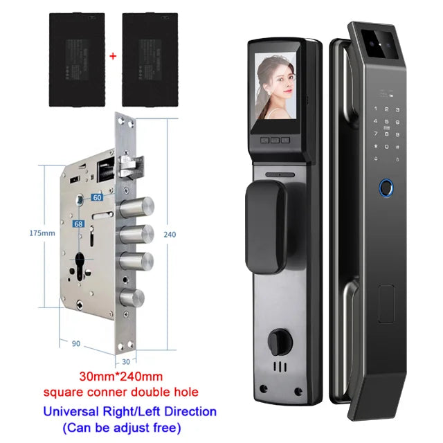 YKESDL 3D Face Recognition Digital Door Lock Camera Fingerprint Password