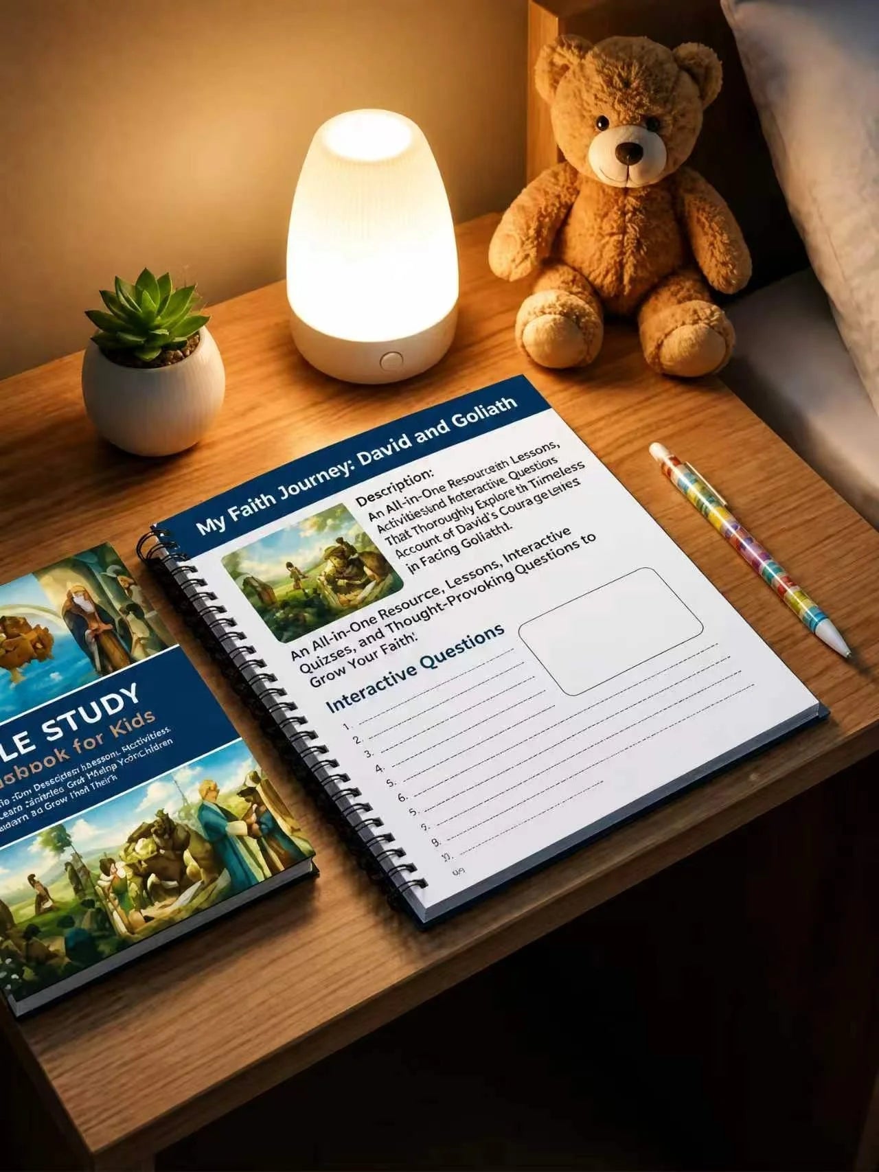 Kids Spiral Bible Study Workbook and Christian Activity Learning Journal