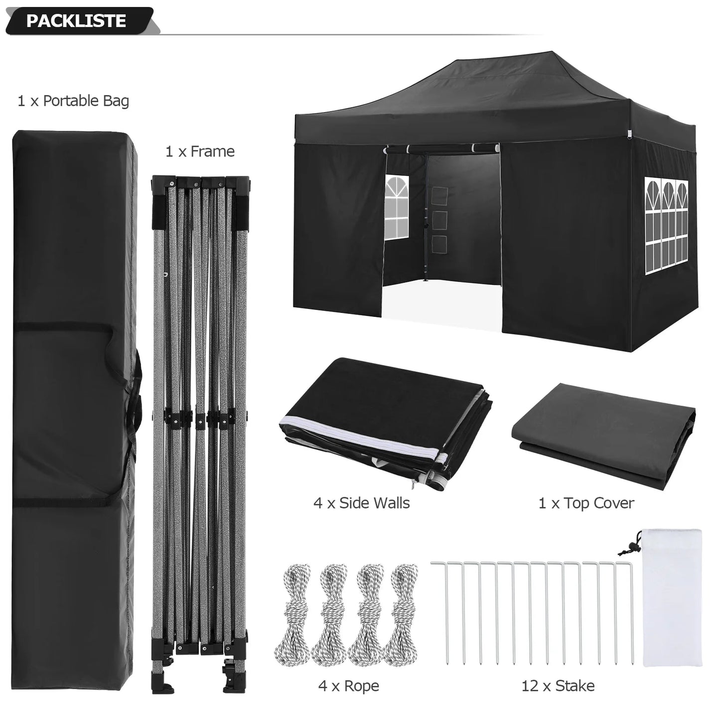 Cobizi Pop Up Canopy Tent With Heavy Duty Waterproof Sidewalls