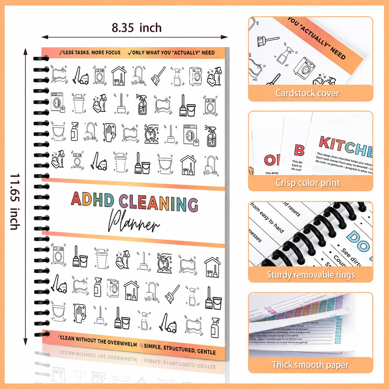 ADHD House Cleaning Planner And Decluttering Journal