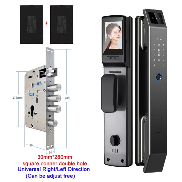 YKESDL 3D Face Recognition Digital Door Lock Camera Fingerprint Password