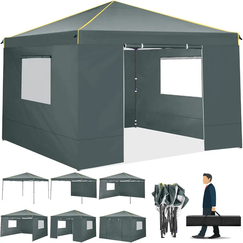 Tooluck Pop Up Canopy With Sidewalls Mosquito Net Instant Gazebo