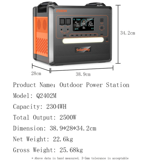 SOLARPLAY Portable Power Station With LiFePO4 Battery and Solar Charging