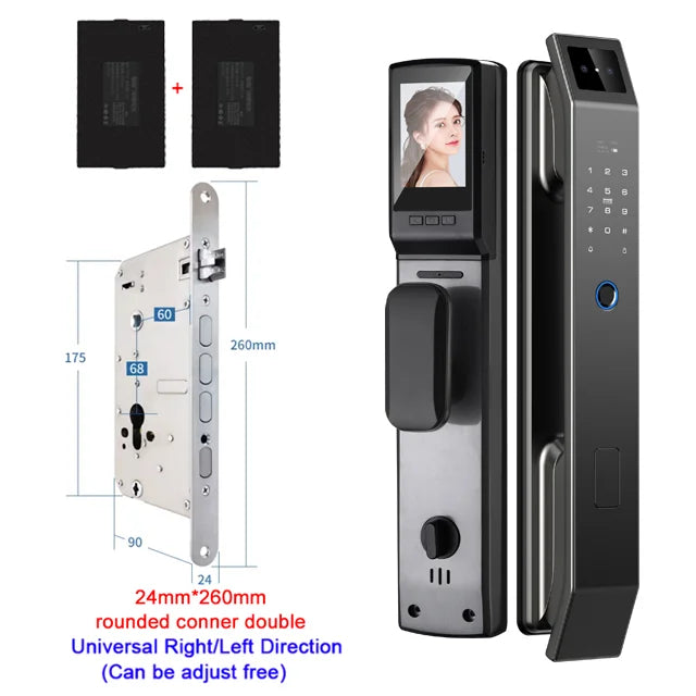 YKESDL 3D Face Recognition Digital Door Lock Camera Fingerprint Password