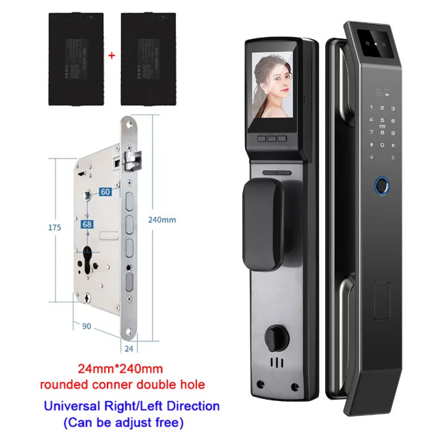 YKESDL 3D Face Recognition Digital Door Lock Camera Fingerprint Password