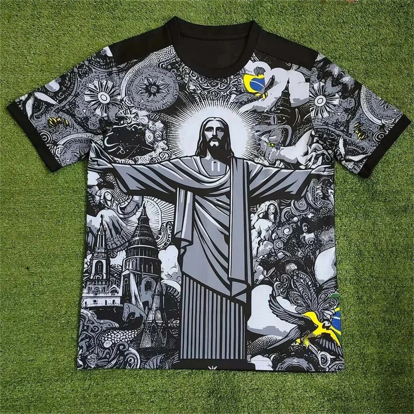 Brazil Jesus Football Training Jersey Quick Drying Polyester Shirt