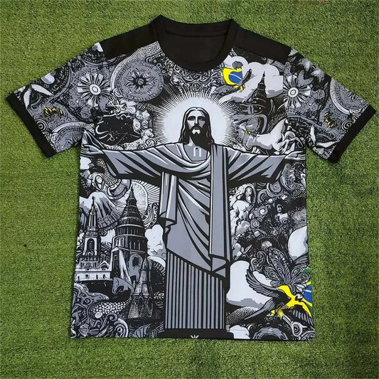 Brazil Jesus Football Training Jersey Quick Drying Polyester Shirt