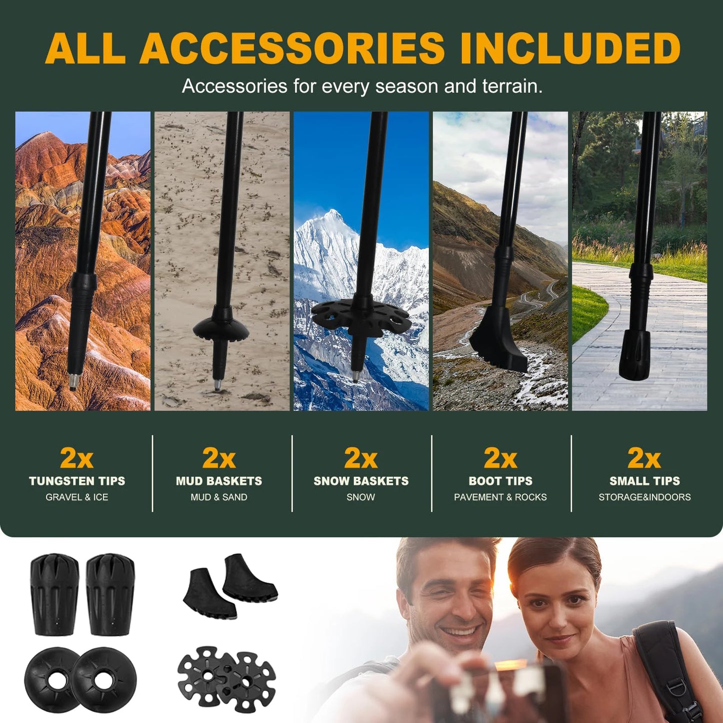 Ultralight Aluminum Folding Trekking Pole For Outdoor Hiking