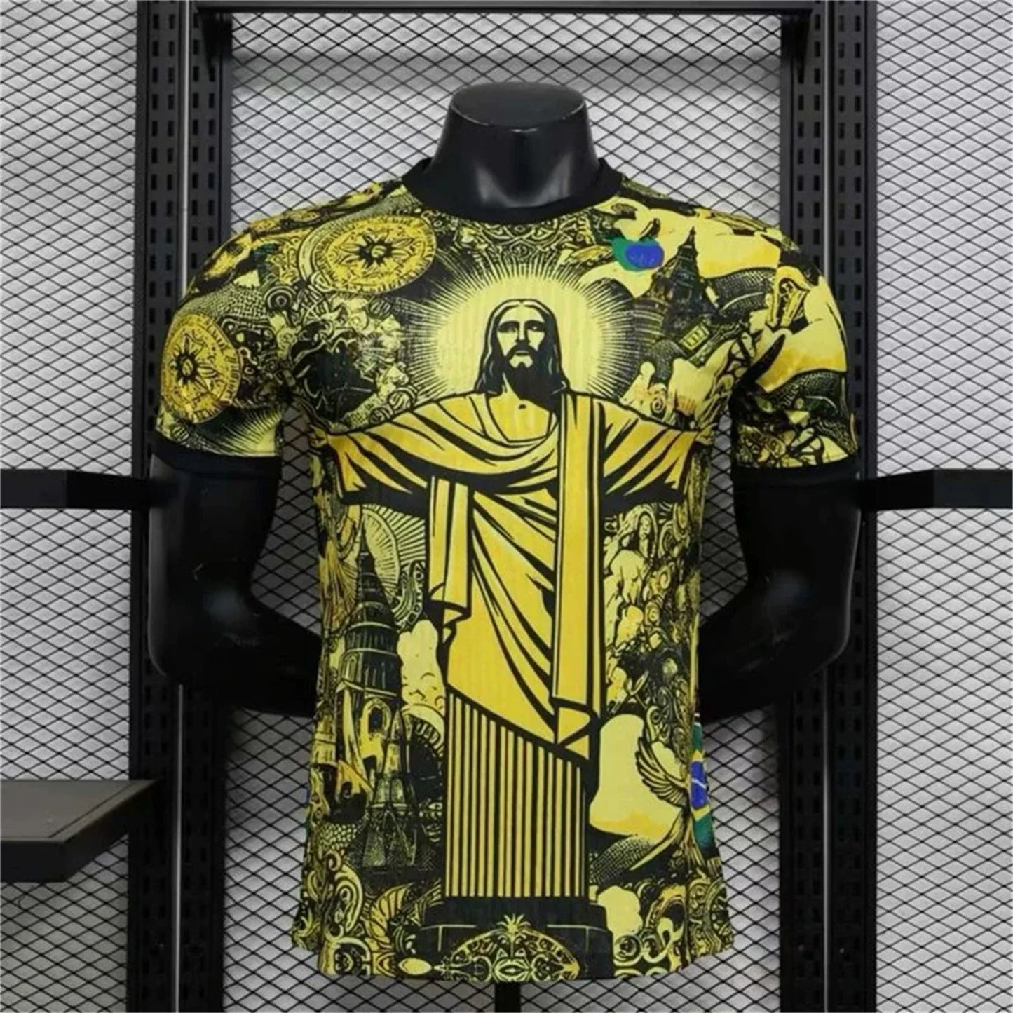 Brazil Jesus Football Training Jersey Quick Drying Polyester Shirt