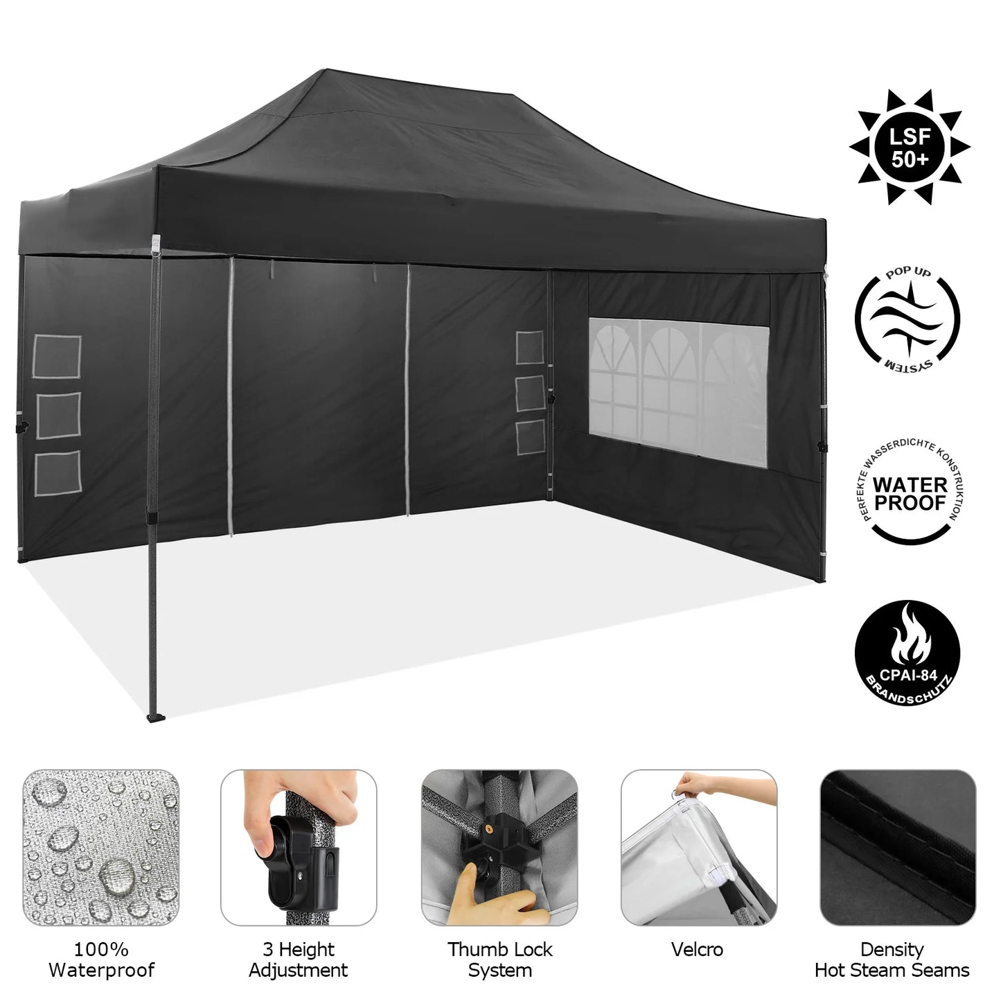 Cobizi Pop Up Canopy Tent With Heavy Duty Waterproof Sidewalls