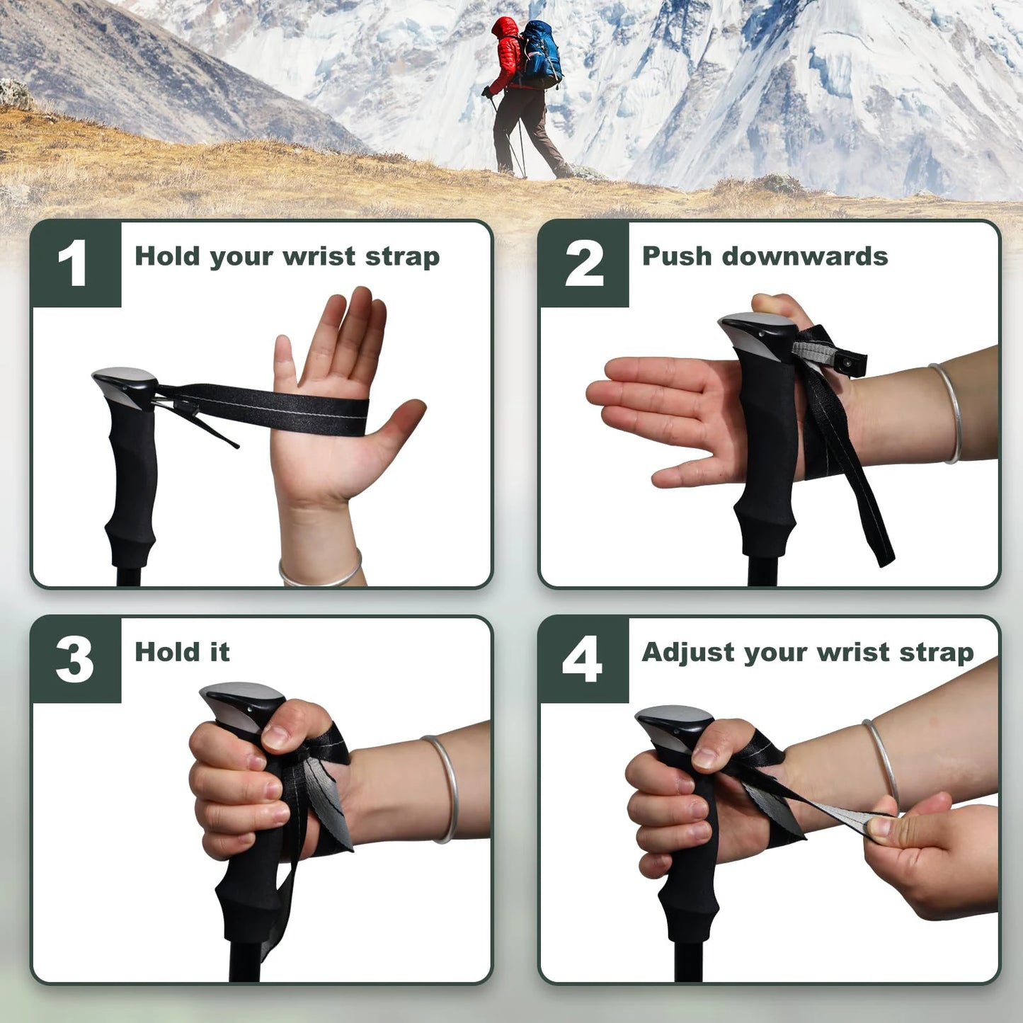 Ultralight Aluminum Folding Trekking Pole For Outdoor Hiking