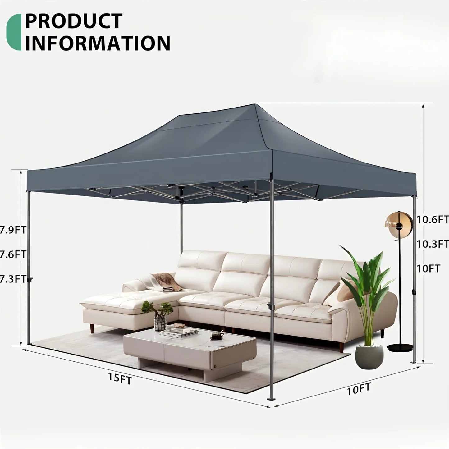 Cobizi Pop Up Canopy Tent With Heavy Duty Waterproof Sidewalls