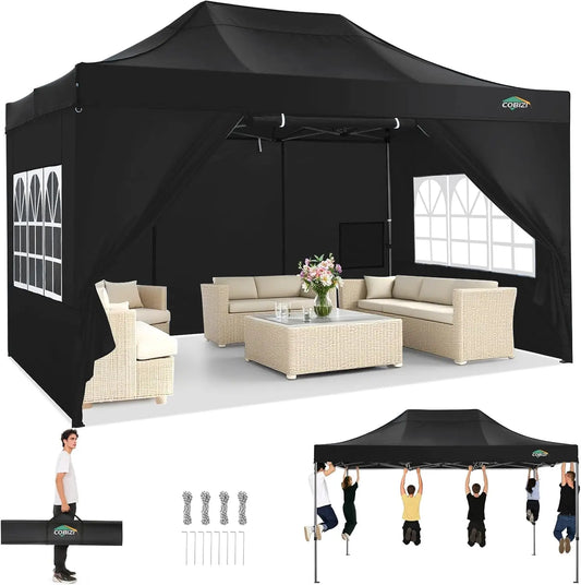 Cobizi Pop Up Canopy Tent With Heavy Duty Waterproof Sidewalls