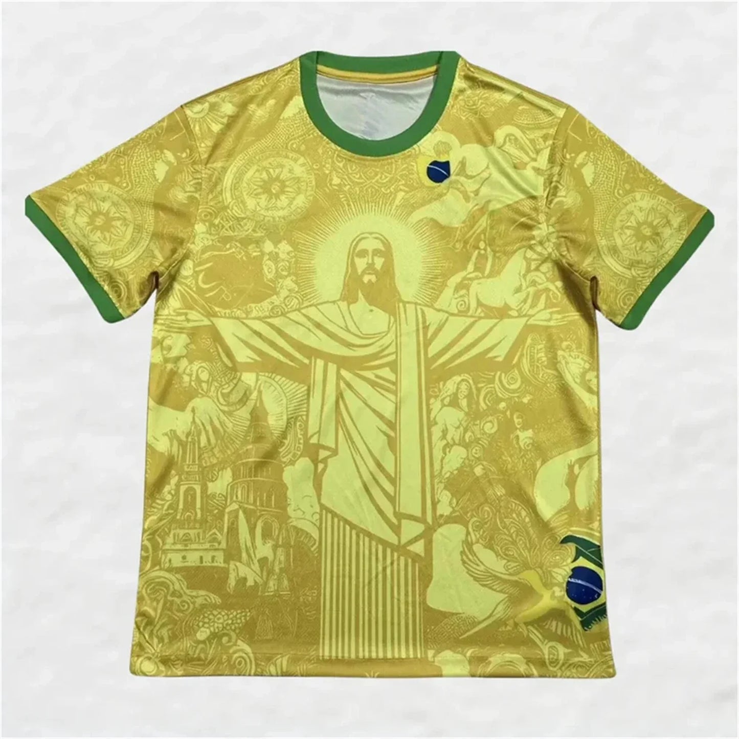 Brazil Jesus Football Training Jersey Quick Drying Polyester Shirt