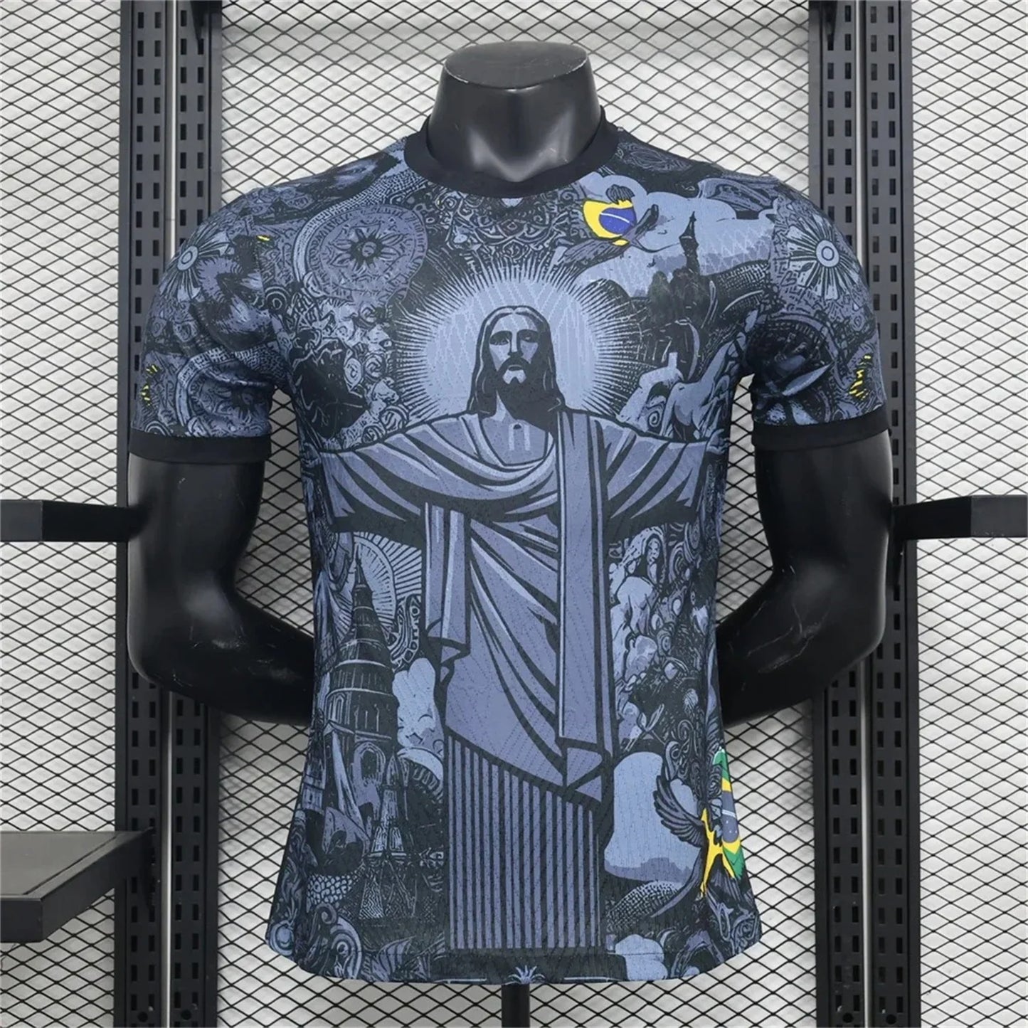 Brazil Jesus Football Training Jersey Quick Drying Polyester Shirt