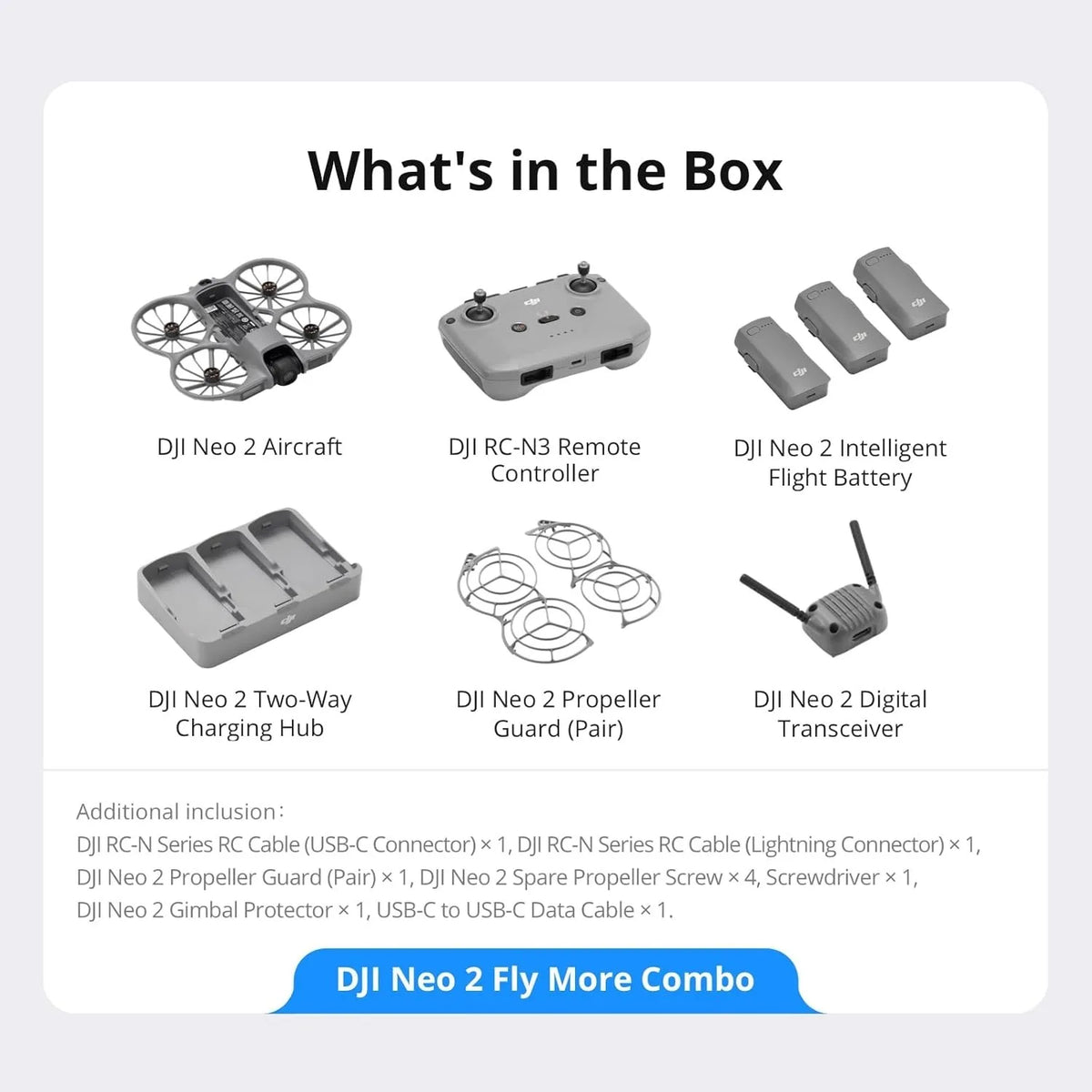 DJI Neo 2 Fly More Combo 4K Camera Drone Accessories