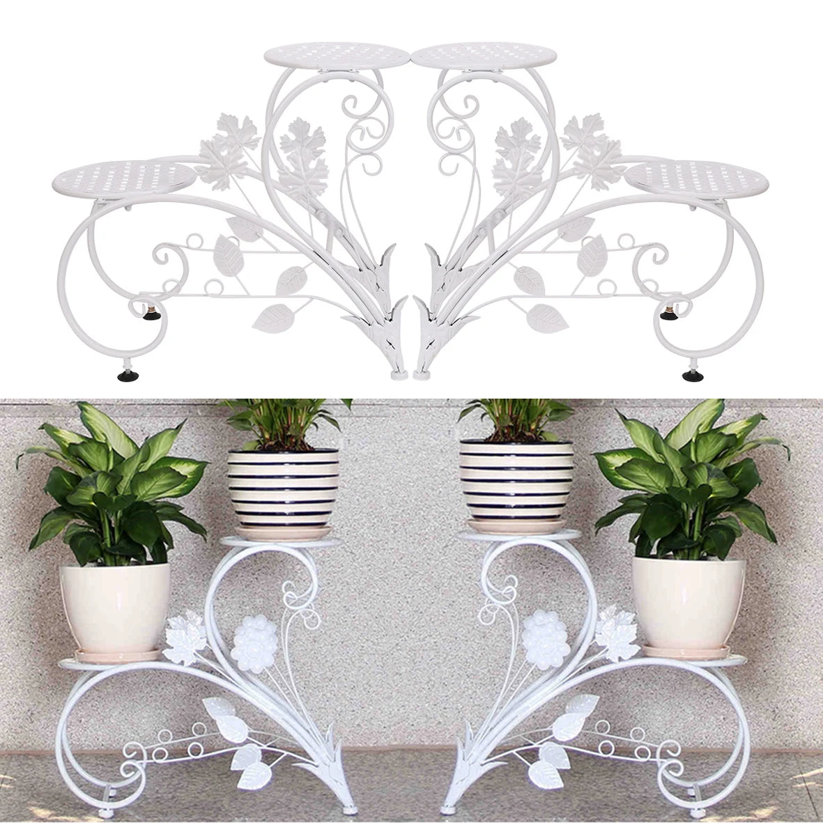 Wisfor Four Tier Metal Plant Stand Flower Pot Holder Rack