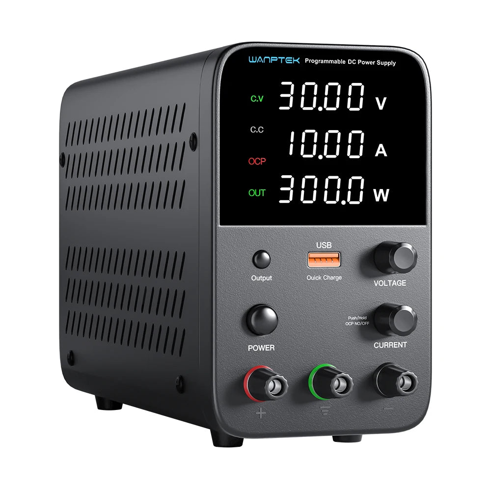 Wanptek Adjustable DC Power Supply 30V 10A Lab Bench Regulator