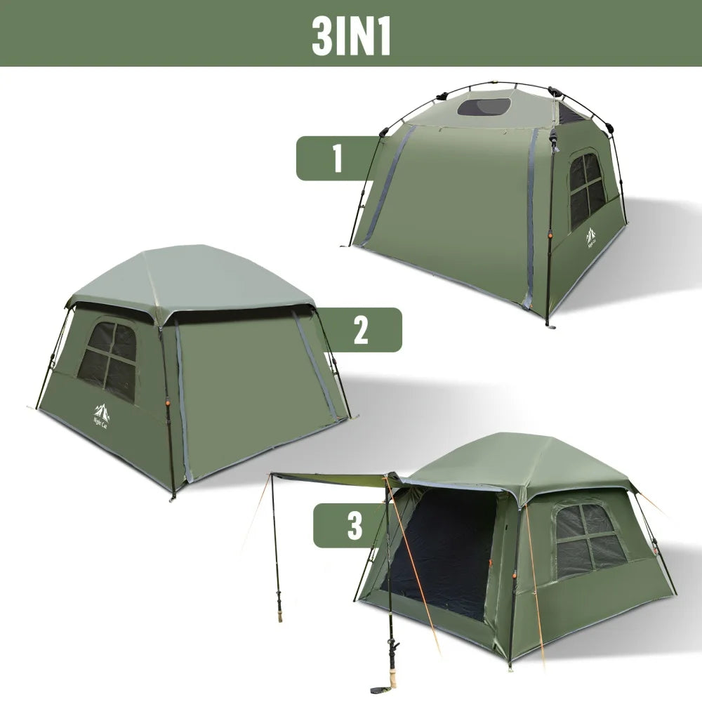Night Cat Pop Up Blackout Waterproof Camping Tent With Vestibule