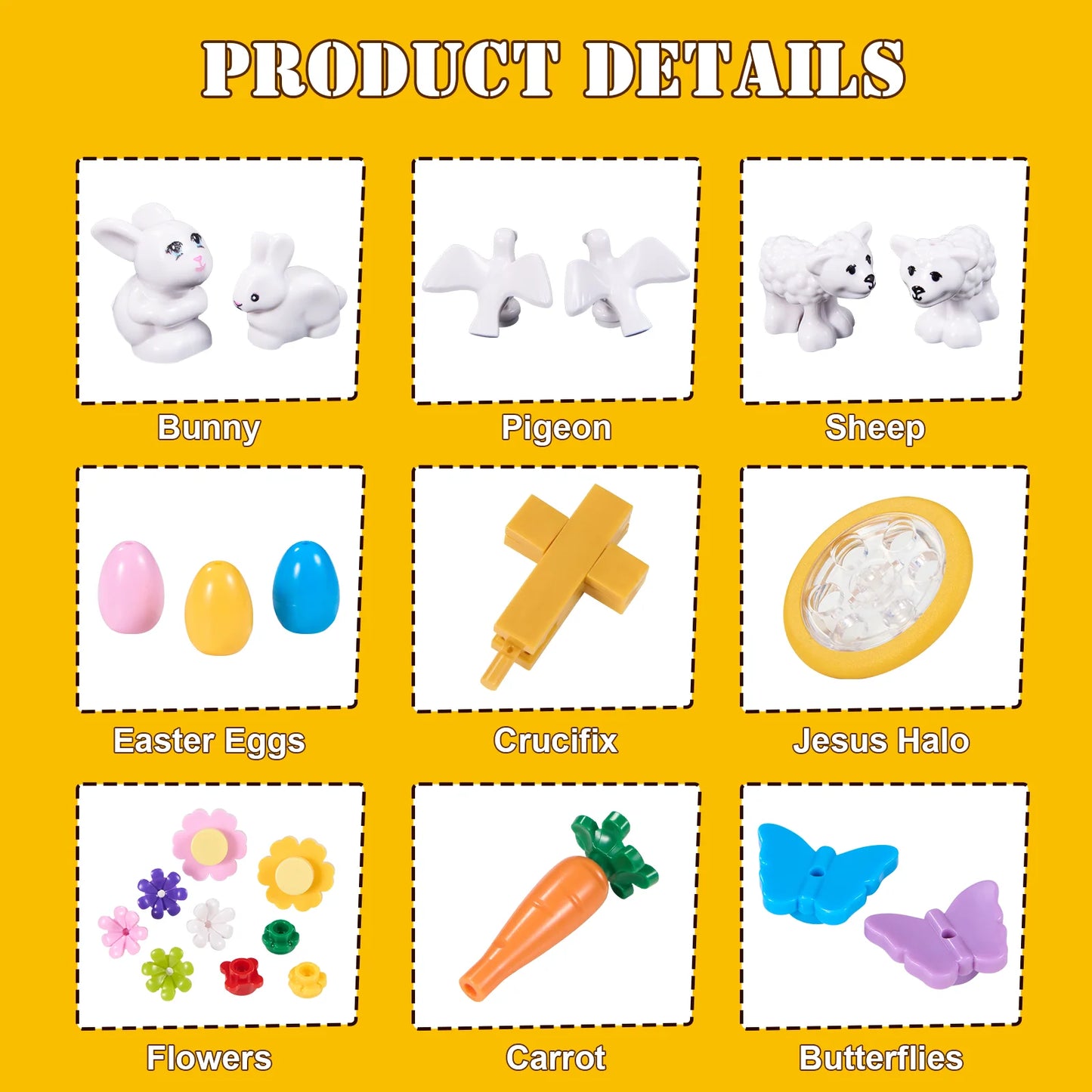 Jesus Nativity Building Blocks Set For Easter Religious Decor