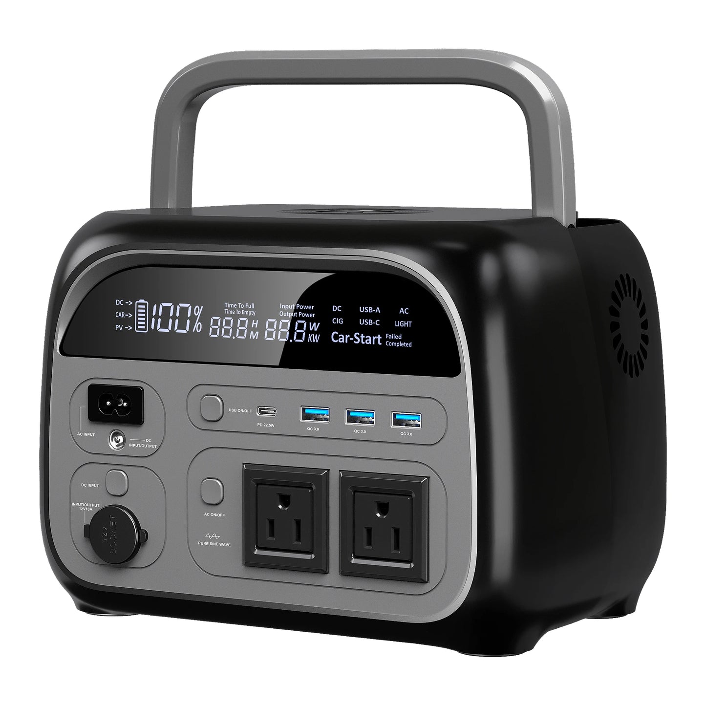 Ctolity 2400W Portable Power Station Solar Generator System