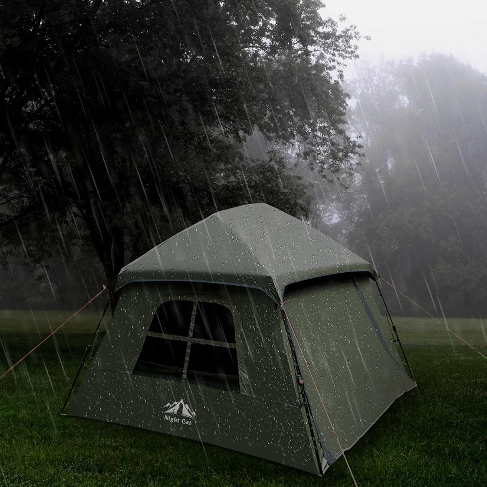 Night Cat Pop Up Blackout Waterproof Camping Tent With Vestibule