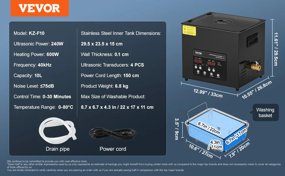 Succebuy Portable Ultrasonic Cleaner With Timer For Dishes