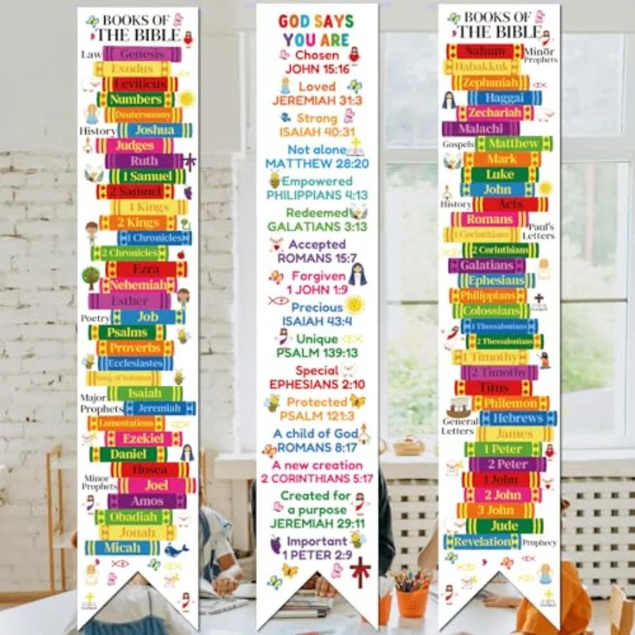 Three Piece Biblical Teaching Banners For Classroom Decor