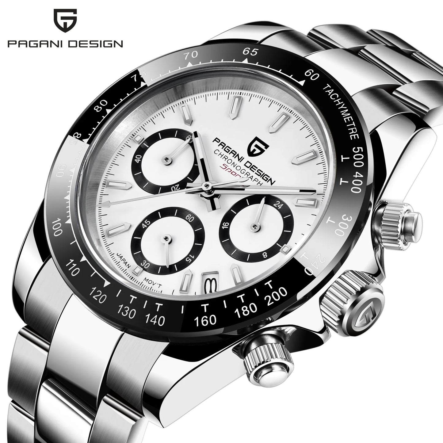 Pagani Design Men Quartz Chronograph Watch Stainless Steel