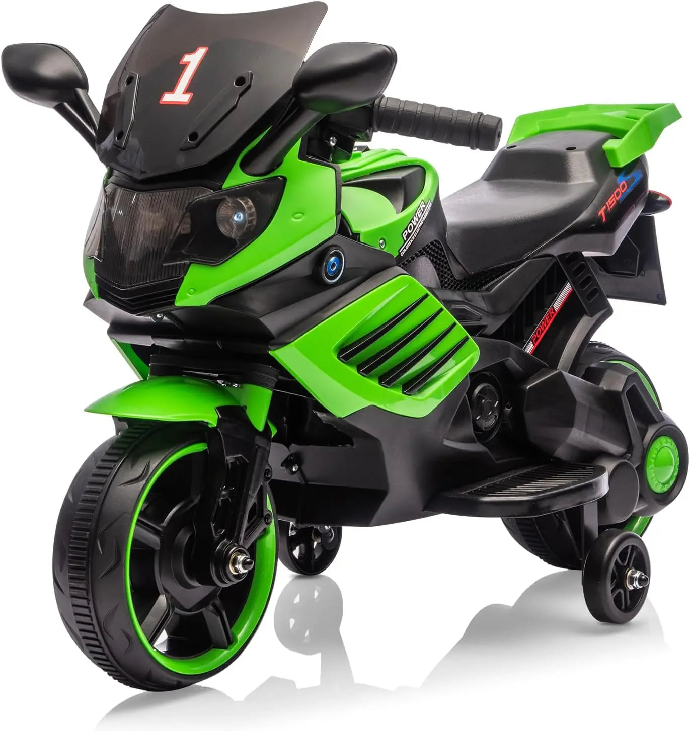 HiMISS Electric Kids Motorcycle With Training Wheels And Headlight