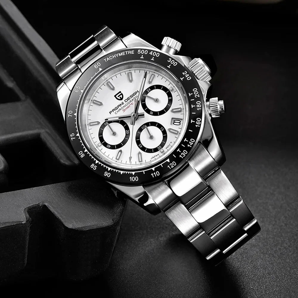 Pagani Design Men Quartz Chronograph Watch Stainless Steel