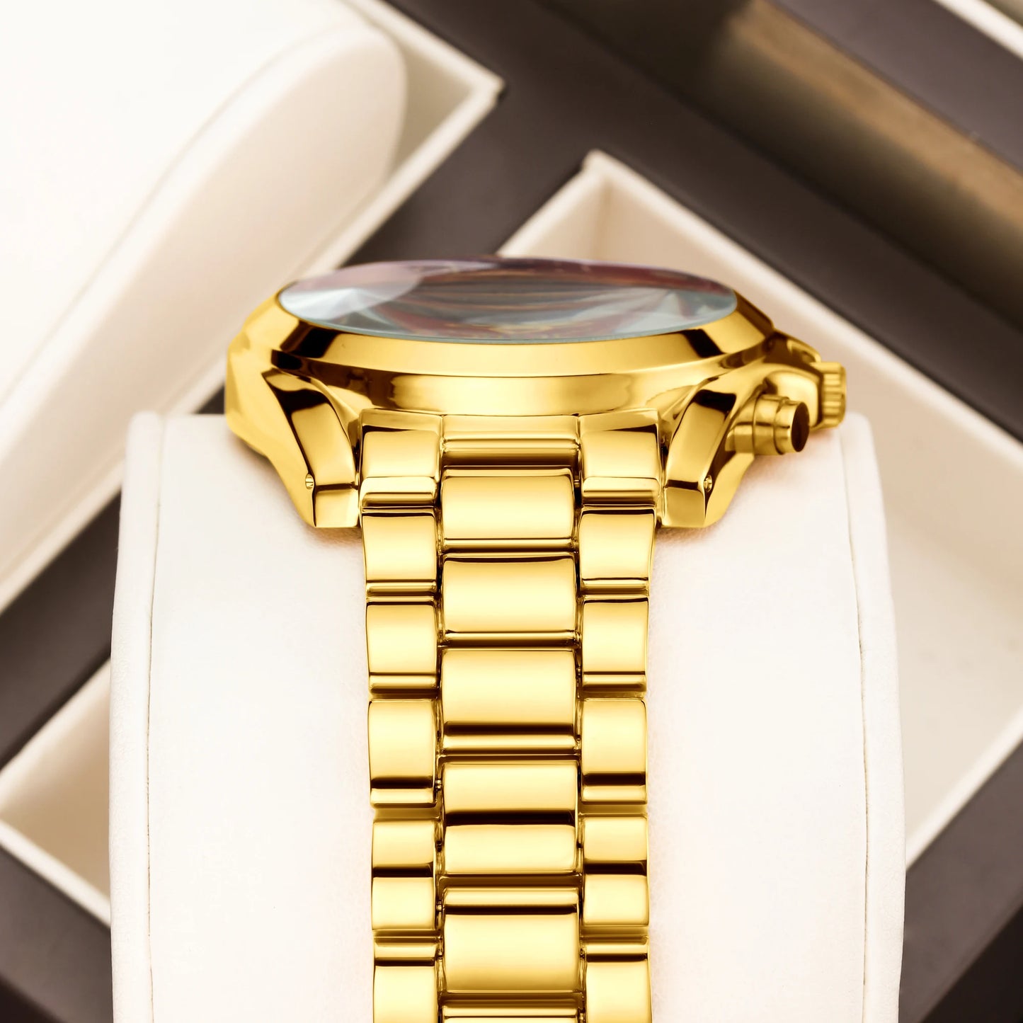 YaLaLuSi Elegant Two Tone Roman Dial Quartz Wristwatch For Women