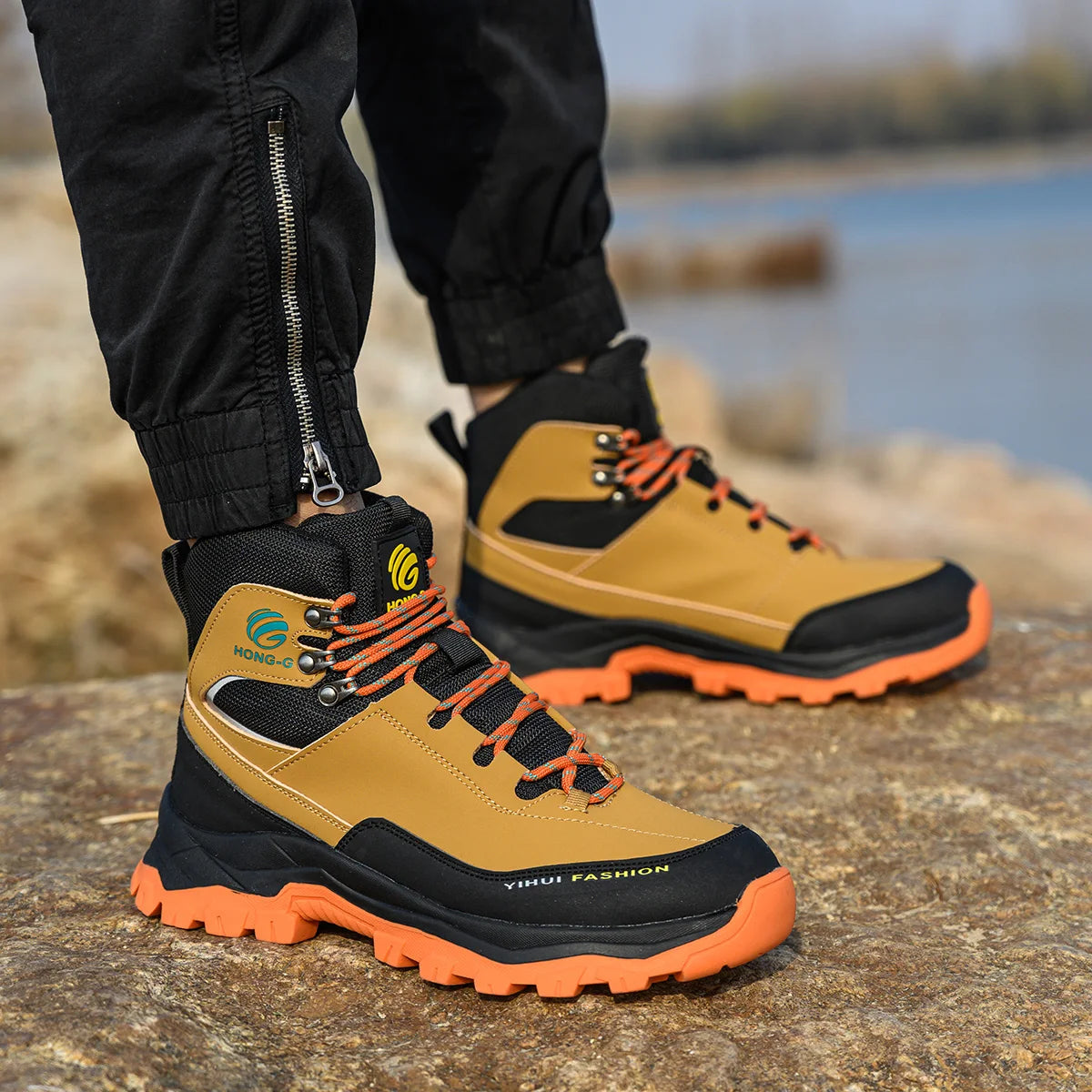 Veigar Men's Protective Steel Toe Anti Puncture Work Boots