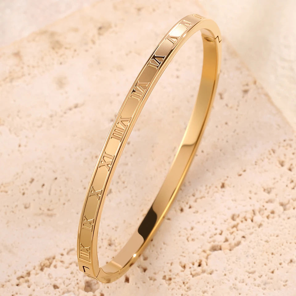 Sparkling Zirconia Stainless Steel Stackable Bracelet Set For Women