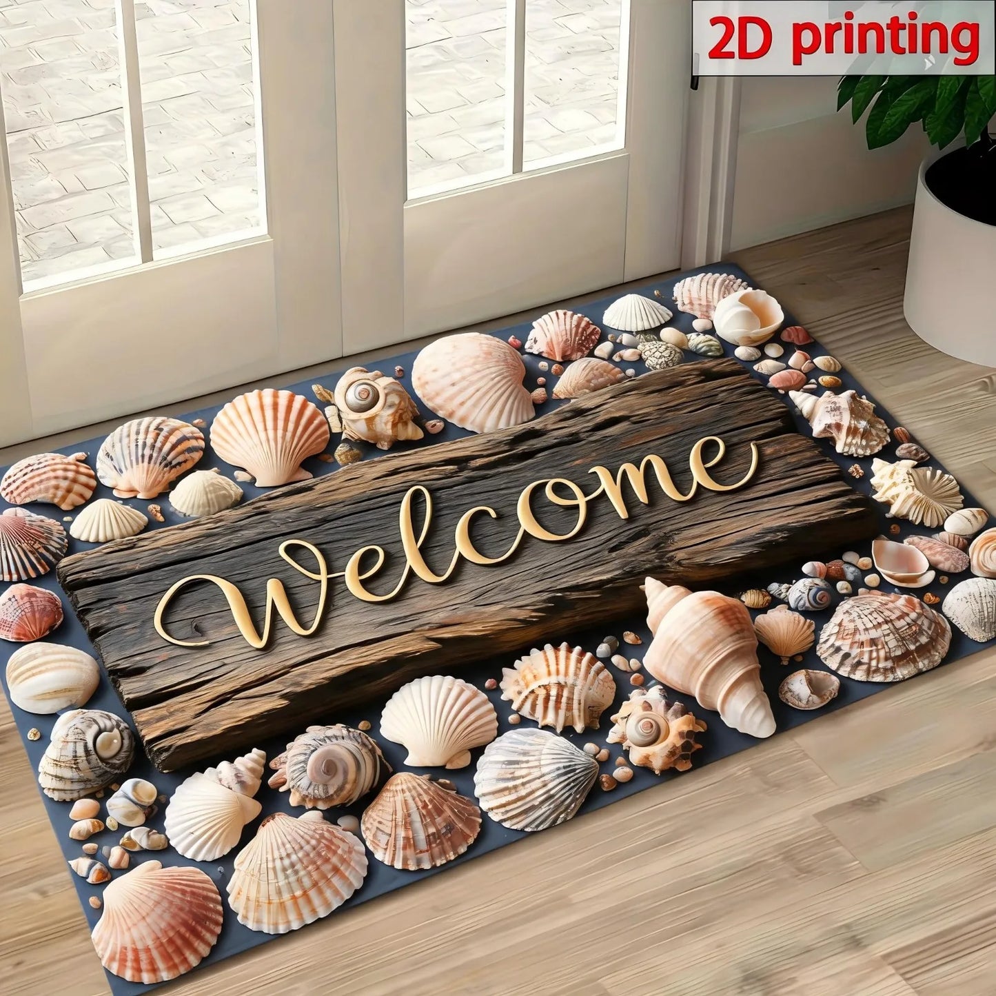 Elegant Pebble Design Silicone Anti Slip Indoor Outdoor Doormat Entrance