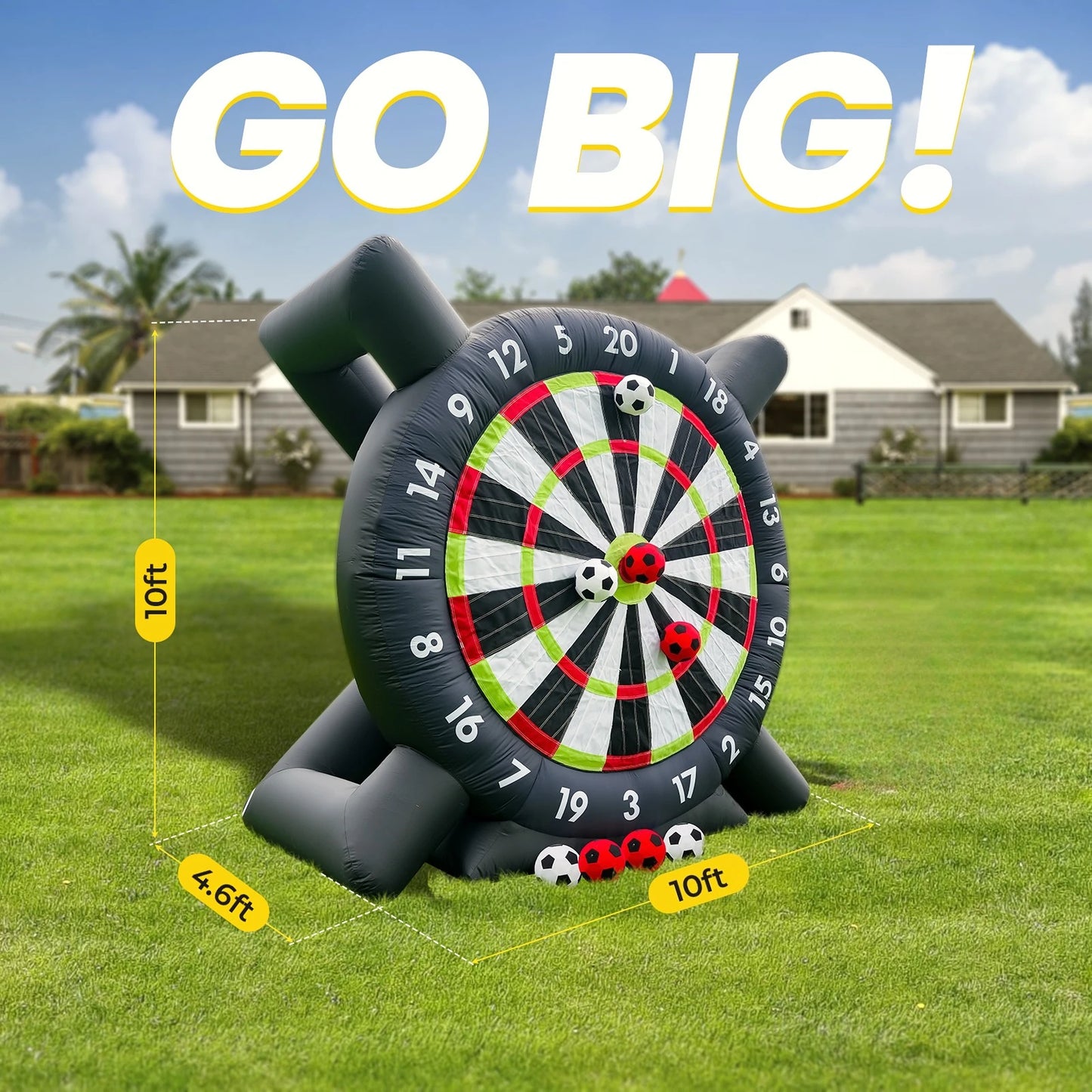 Outdoor Inflatable Soccer Dart Board With Football Targets