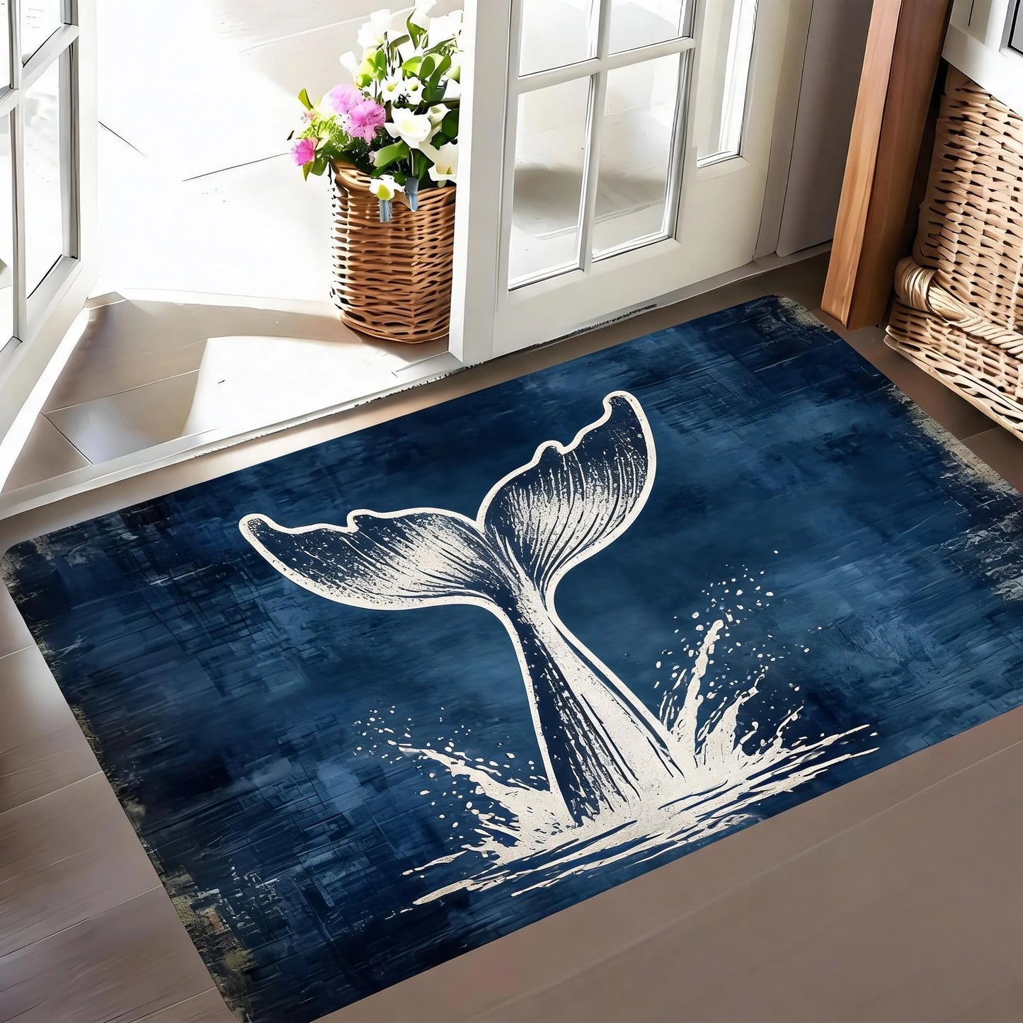 Waterproof Anti Slip Nautical Compass Pattern Door Mat