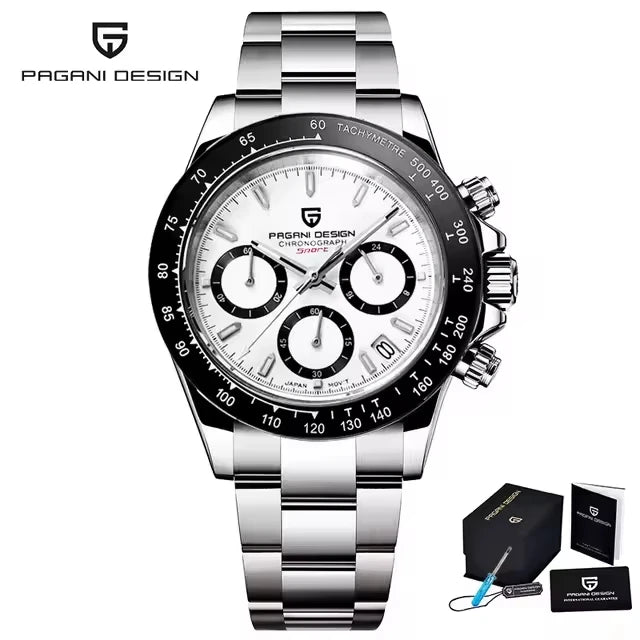 Pagani Design Men Quartz Chronograph Watch Stainless Steel