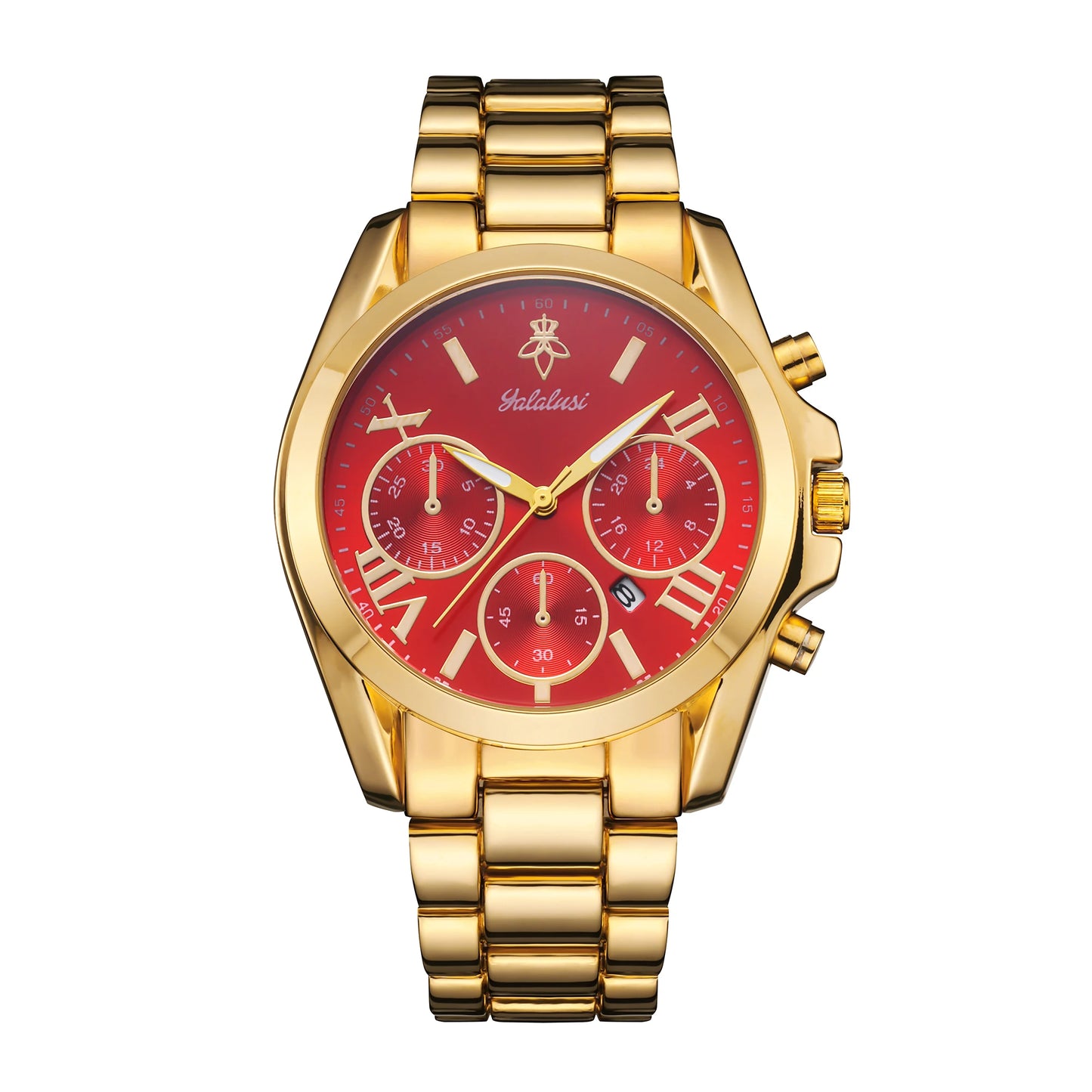 YaLaLuSi Elegant Two Tone Roman Dial Quartz Wristwatch For Women