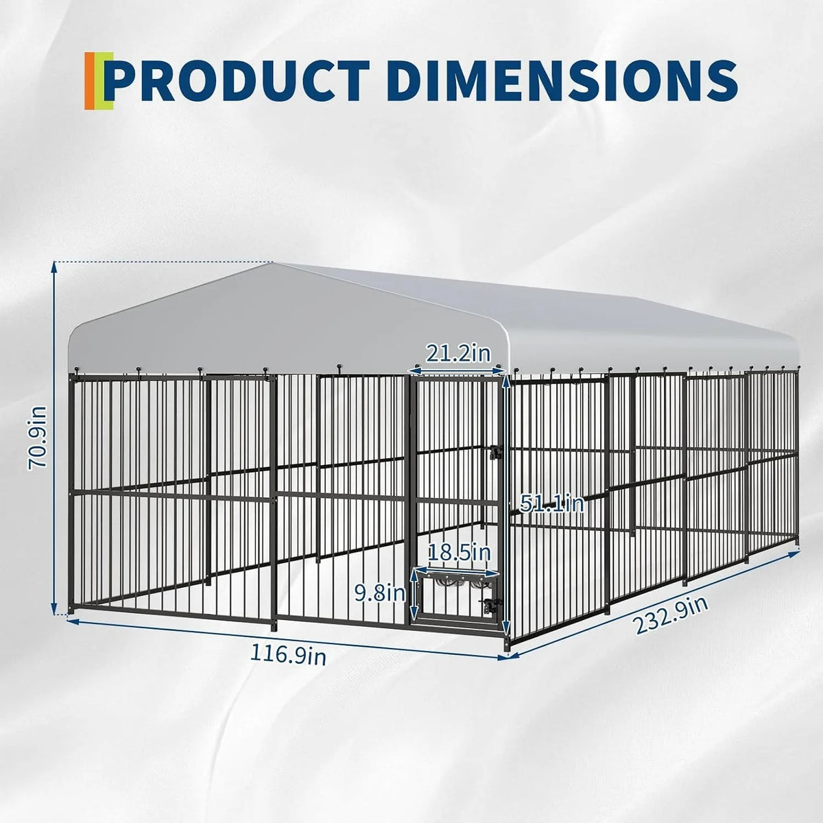 Heavy Duty Outdoor Dog Kennel With Secure Walk In Gate