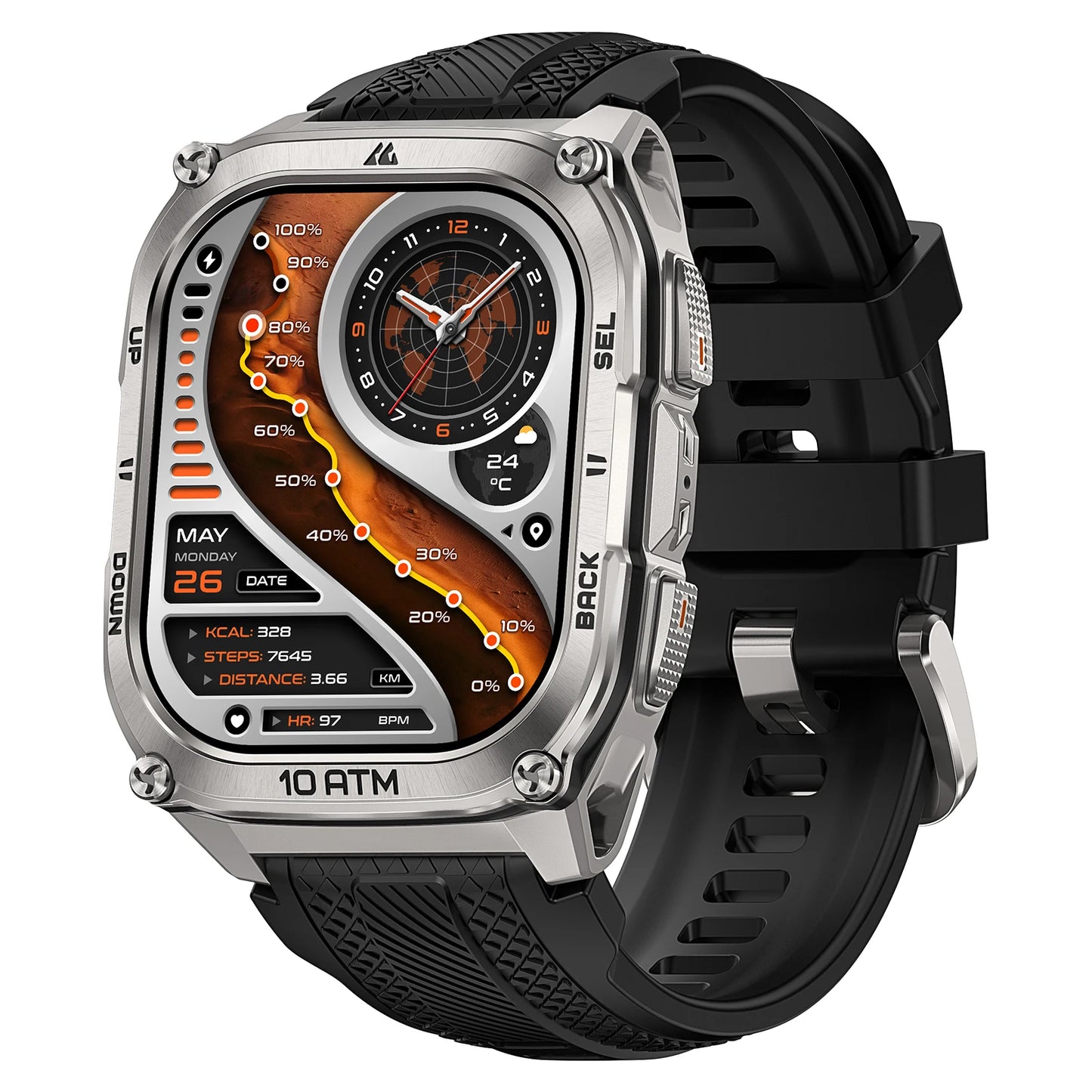 Kospet Tank M4 Smartwatch Featuring Durable Design And Health Tracking